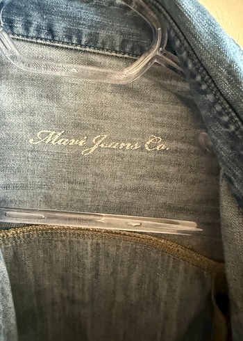 Uzun Kollu Düğmeli Mavi Denim Gömlek - Görsel 2