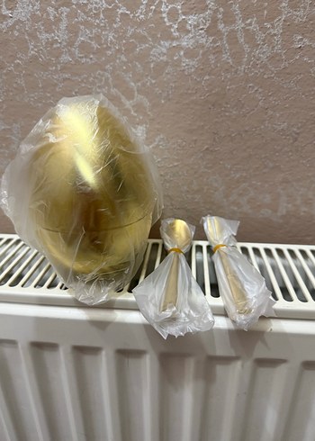 Tonilato Altın Renkli Yumurta Standlı Tatlı Çatal Kaşık Seti - Görsel 5