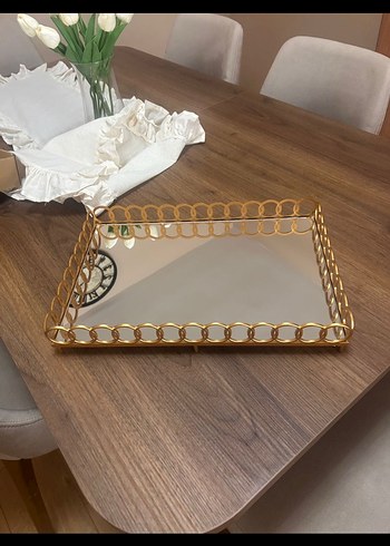 Modern Klasik Altın Renkli Dekoratif Tepsi - Görsel 3
