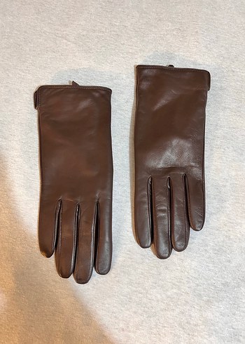 Kahverengi Deri Kadın Eldivenleri - Görsel 4