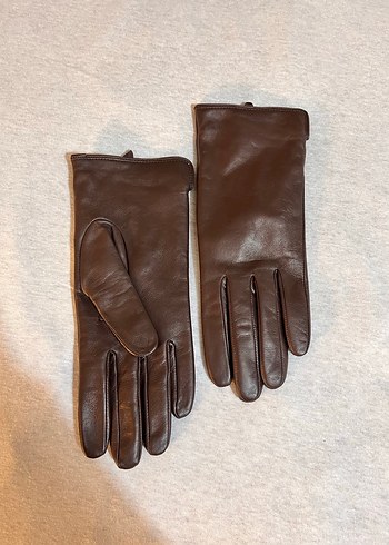 Kahverengi Deri Kadın Eldivenleri - Görsel 2