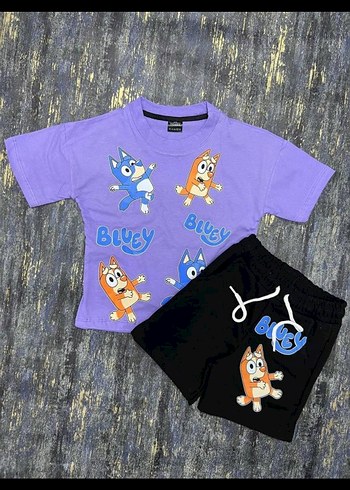 Renkli Baskılı Erkek Bebek Kısa Kollu Takım