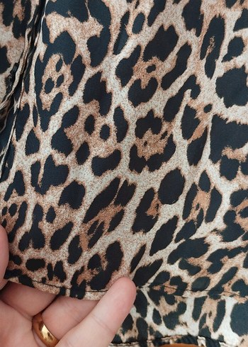 Leopar Desenli zara gömlek - Görsel 7