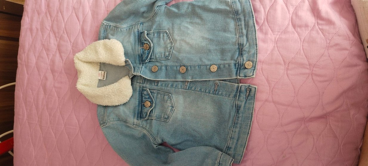 Çocuk Mavi  kot Ceket - Görsel 3