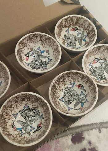 Renkli Çiçek Desenli Kahve Fincan Seti - Görsel 5