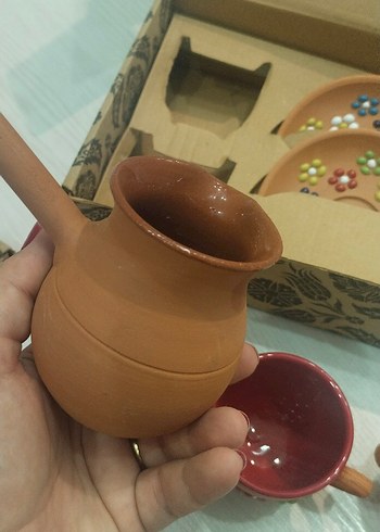 Renkli Çiçek Desenli Kahve Fincan Seti - Görsel 4