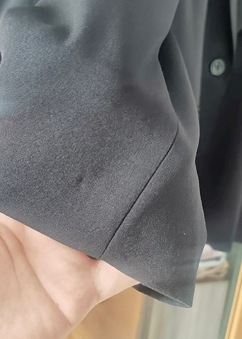 Siyah Kadın Ofis Blazeri, Düğmeli, Normal Boy - Görsel 2