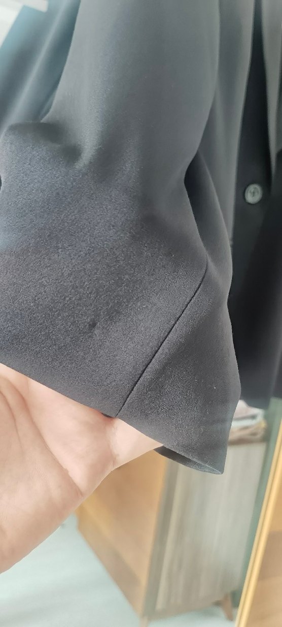 Siyah Kadın Ofis Blazeri, Düğmeli, Normal Boy - Görsel 2