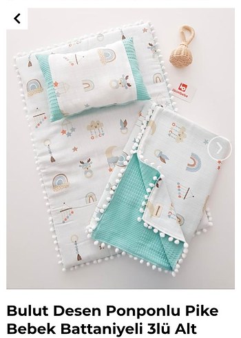 Nakışlı Pamuklu Çok Renkli Bebek Uyku Seti - Görsel 2