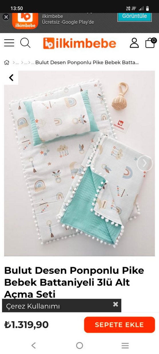 Nakışlı Pamuklu Çok Renkli Bebek Uyku Seti - Görsel 2