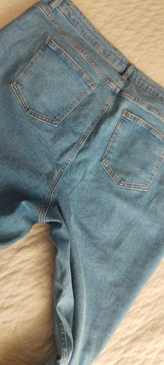 Kadın Mavi Rahat Kesim Kot Pantolon - Görsel 3