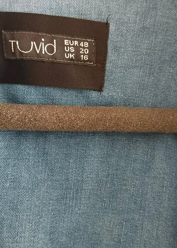 Büyük Beden Mavi Cepli Denim Gömlek - Görsel 3