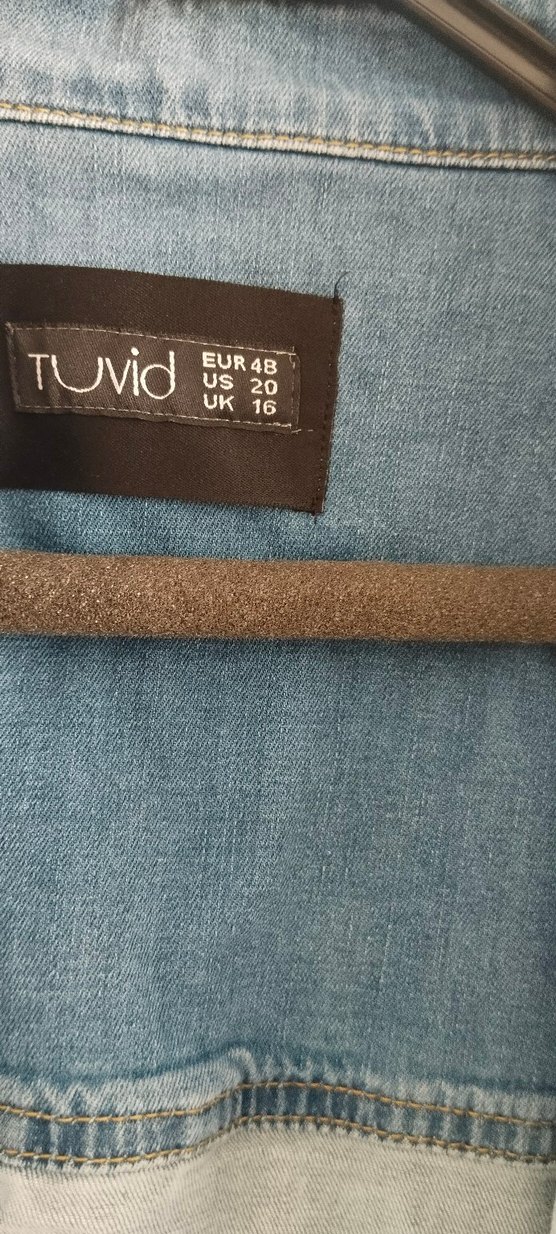 Büyük Beden Mavi Cepli Denim Gömlek - Görsel 3