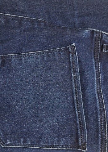 Lacivert Midi Boy Yırtmaçlı Kadın Kot Pantolon - Görsel 7