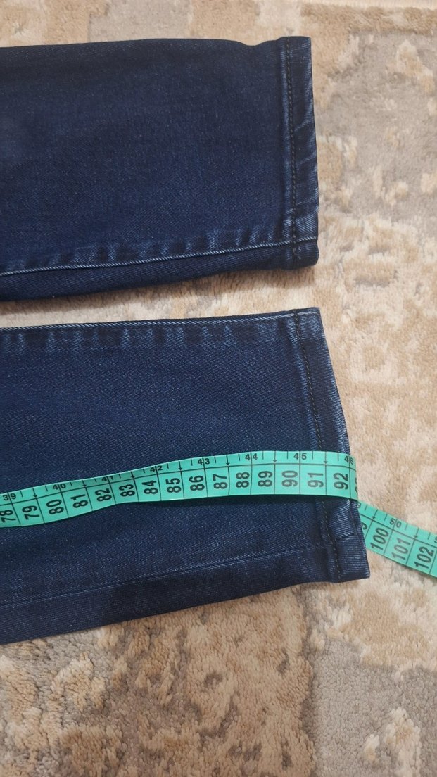 Lacivert Midi Boy Yırtmaçlı Kadın Kot Pantolon - Görsel 2