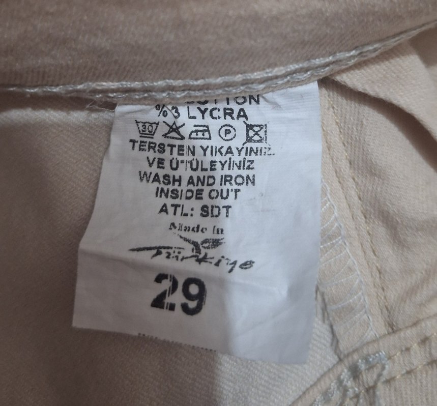 Kadın Bej Kumaş Pantolon Kemerli - Görsel 4