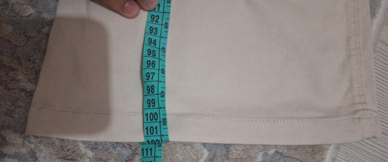 Kadın Bej Kumaş Pantolon Kemerli - Görsel 2