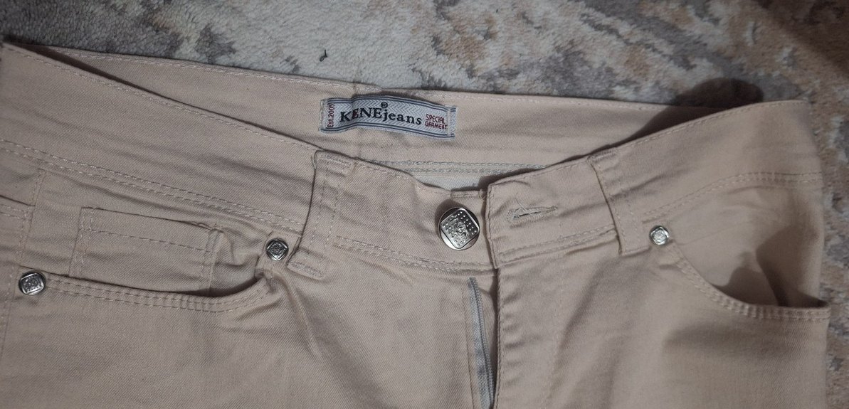 Kadın Bej Kumaş Pantolon Kemerli - Görsel 3