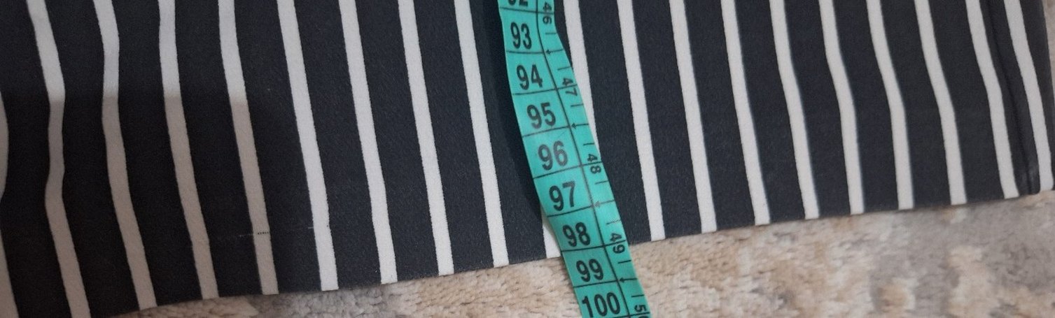 Gri Çizgili Kadın Uzun Kumaş Pantolon - Görsel 2