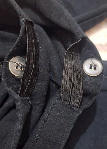 Siyah Rahat Kesim Hamile Kot Pantolon - Görsel 6