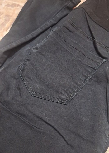 Siyah Rahat Kesim Hamile Kot Pantolon - Görsel 7