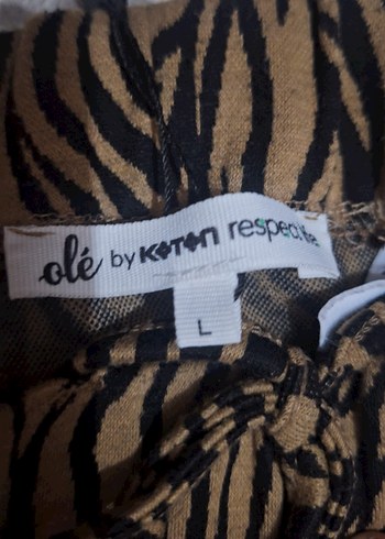 Kahverengi Zebra Desenli Piliseli Kadın Pantolon - Görsel 4