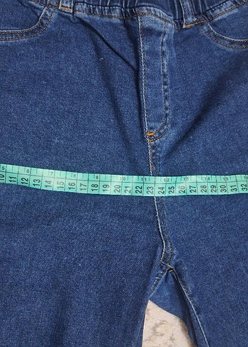 Kadın Mavi Normal Boy Elastik Denim Pantolon - Görsel 3