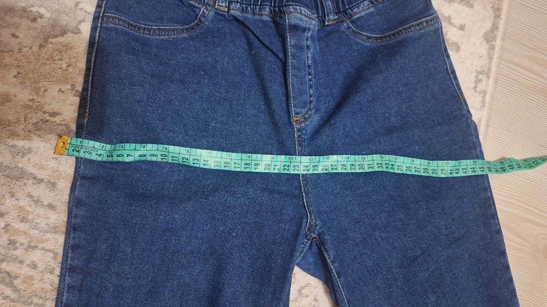 Kadın Mavi Normal Boy Elastik Denim Pantolon - Görsel 3