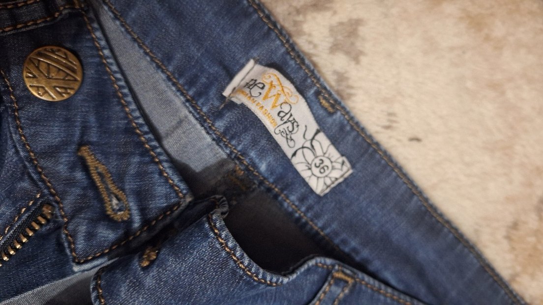 Kadın Mavi Denim Midi Boy Kemerli Jean - Görsel 4