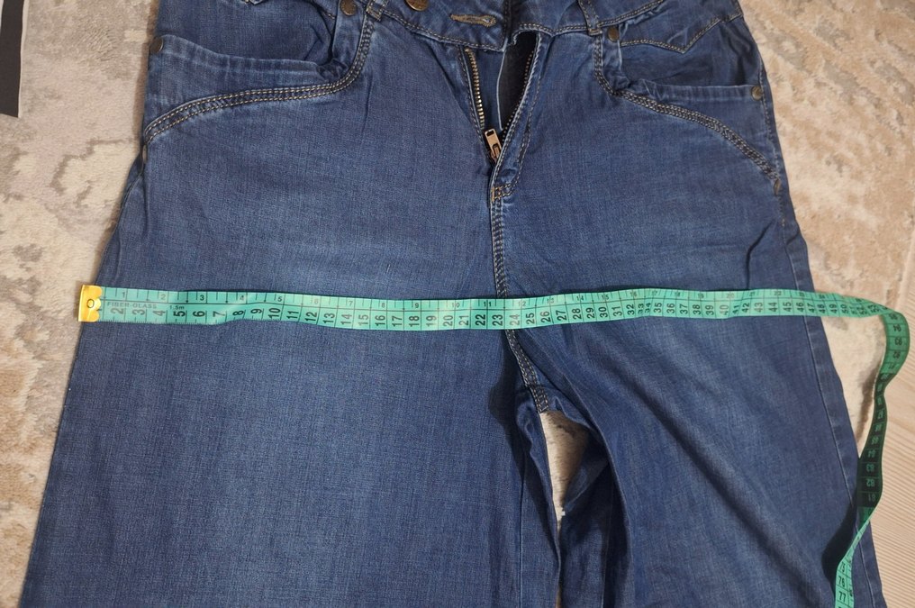 Kadın Mavi Denim Midi Boy Kemerli Jean - Görsel 3