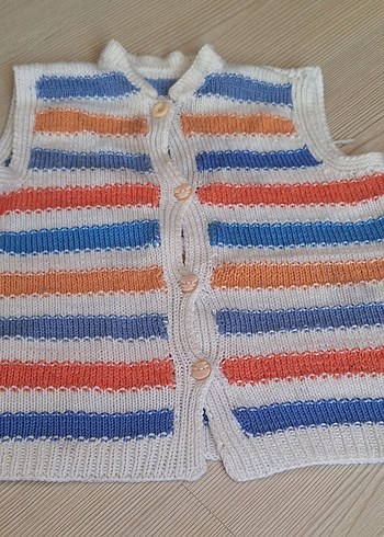 Renkli Çizgili Erkek Çocuk Örgü Süveter
