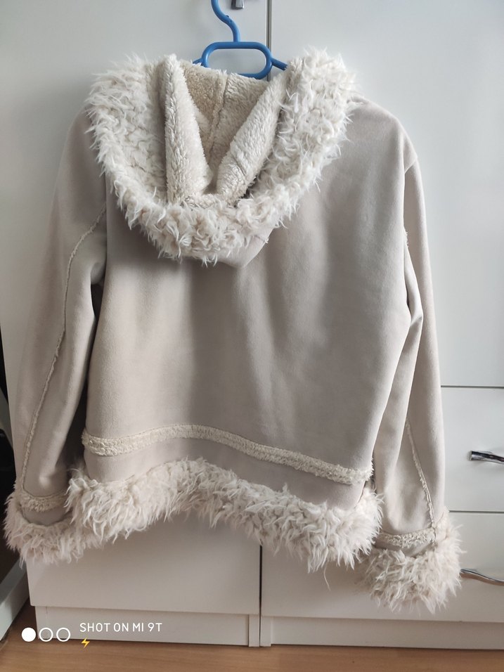 Kapüşonlu Beyaz Kadın Kışlık Ceket +1 sürpriz hediye - Görsel 5