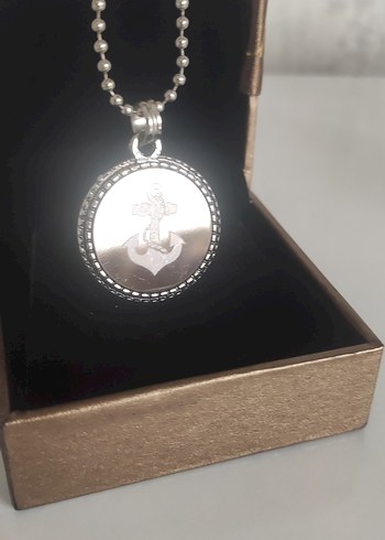 Gri Uzun Zincirli Çapa Kolye - Görsel 2