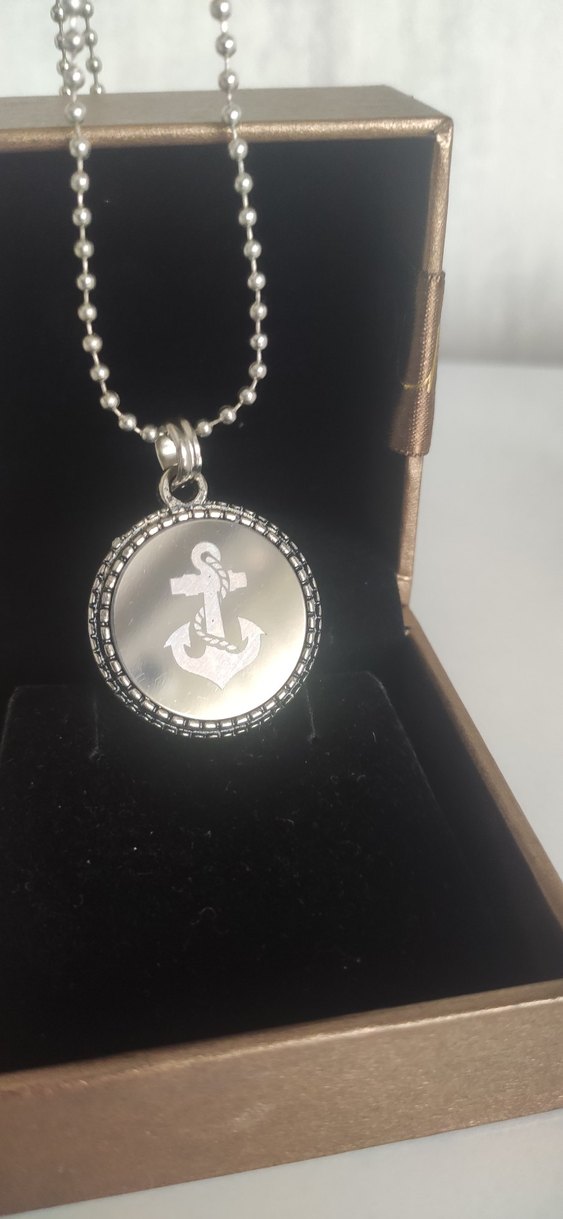 Gri Uzun Zincirli Çapa Kolye - Görsel 3