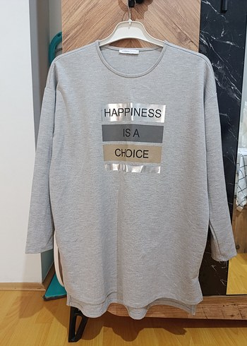 Gri Uzun Kollu Kadın Sweatshirt