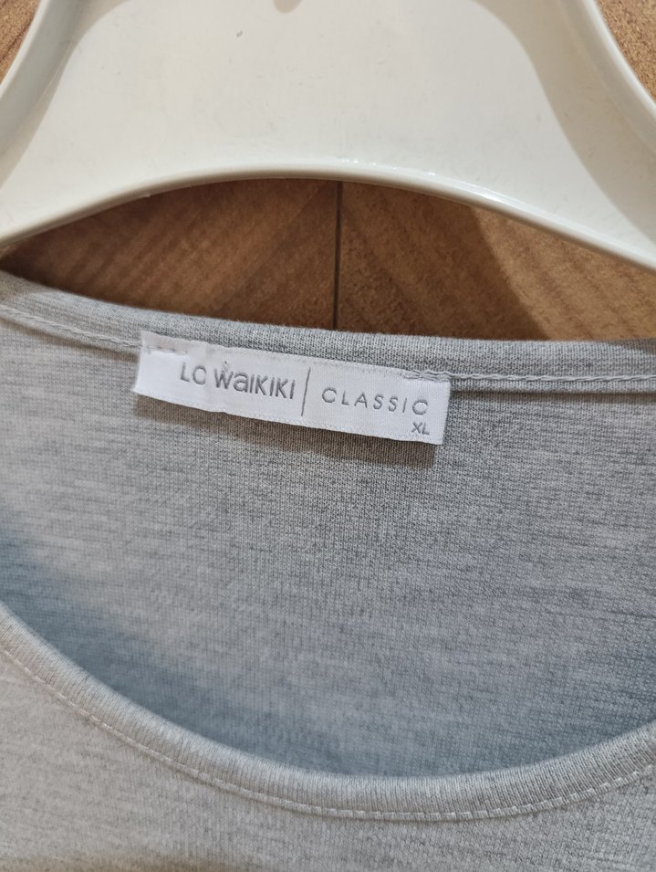 Gri Uzun Kollu Kadın Sweatshirt - Görsel 2