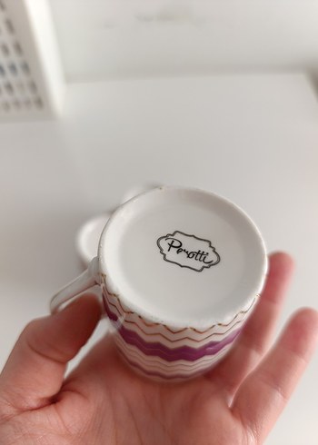 Mor Zigzag Desenli Fincan ve Tabak - Görsel 3