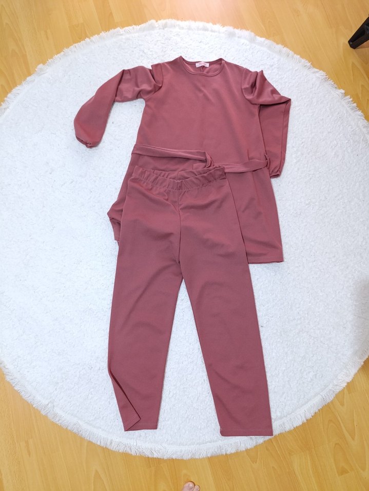 Bordo Yılan Desenli Midi Kadın Takım - Görsel 4