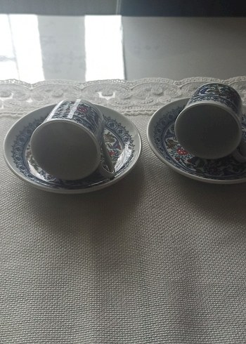 Beden mavi Renk Mavi Desenli ikili Kahve Fincanı Seti