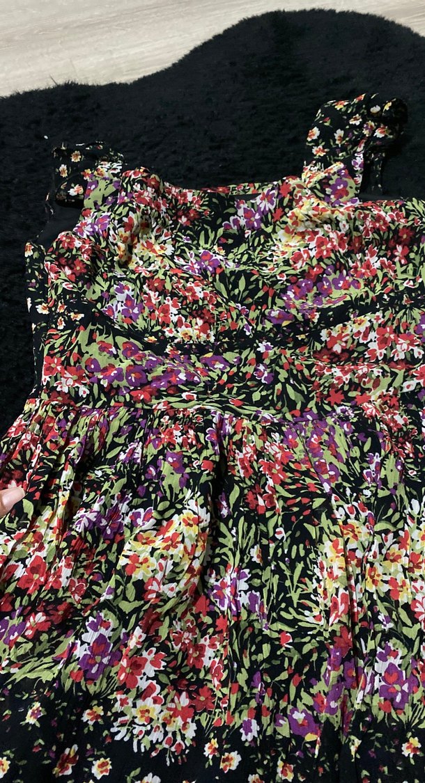 Çiçek Desenli Uzun Hamile Eteği - Görsel 3