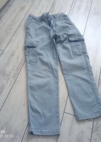9 Yaş Beden mavi Renk Gri Erkek Çocuk Denim Pantolon