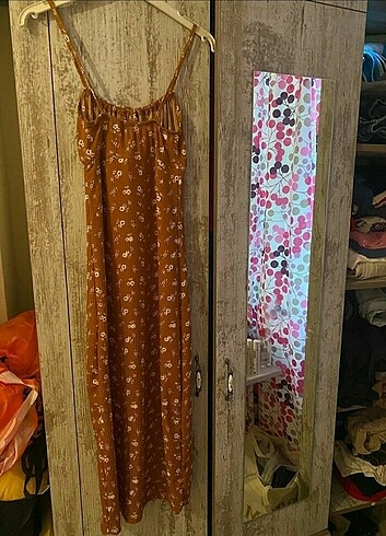 Kahverengi Uzun Elbise  - Görsel 2