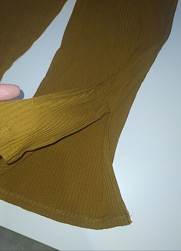 Kısa Hardal Rengi Yazlık Pantolon  - Görsel 4