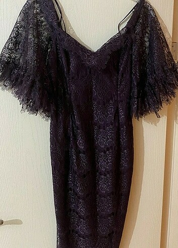 Mürdüm Rengi Elbise - Görsel 3