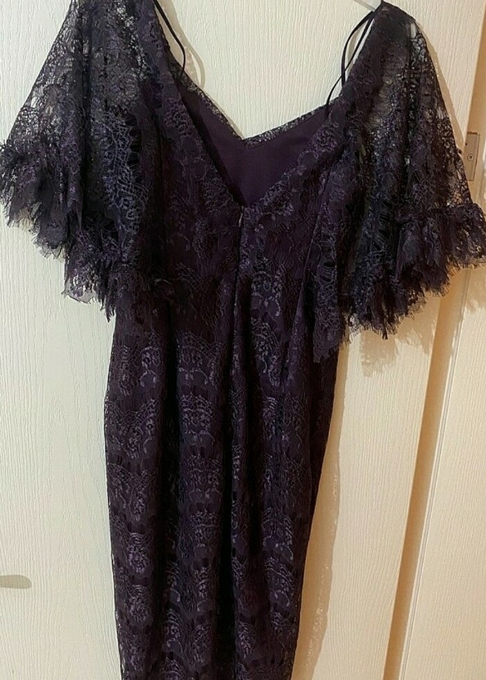 Mürdüm Rengi Elbise - Görsel 4