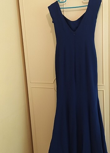 Şeref Vural Lacivert Uzun Abiye Elbise  - Görsel 6