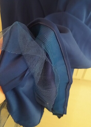 Şeref Vural Lacivert Uzun Abiye Elbise  - Görsel 8