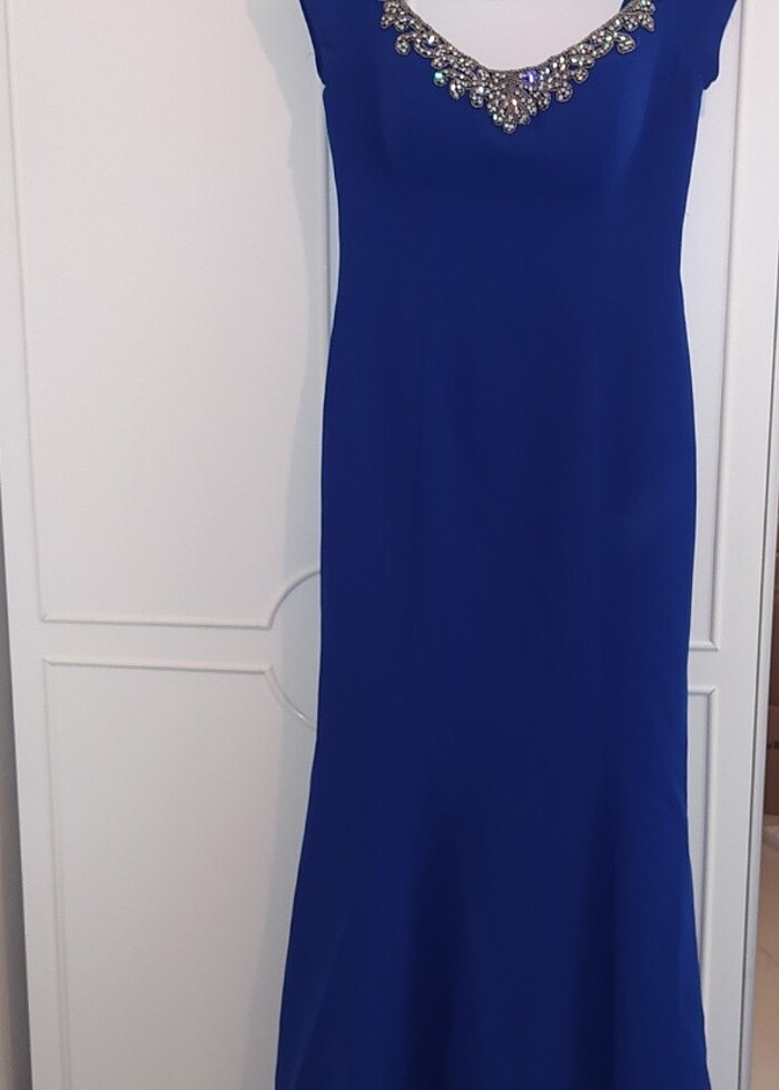 Şeref Vural Lacivert Uzun Abiye Elbise  - Görsel 3