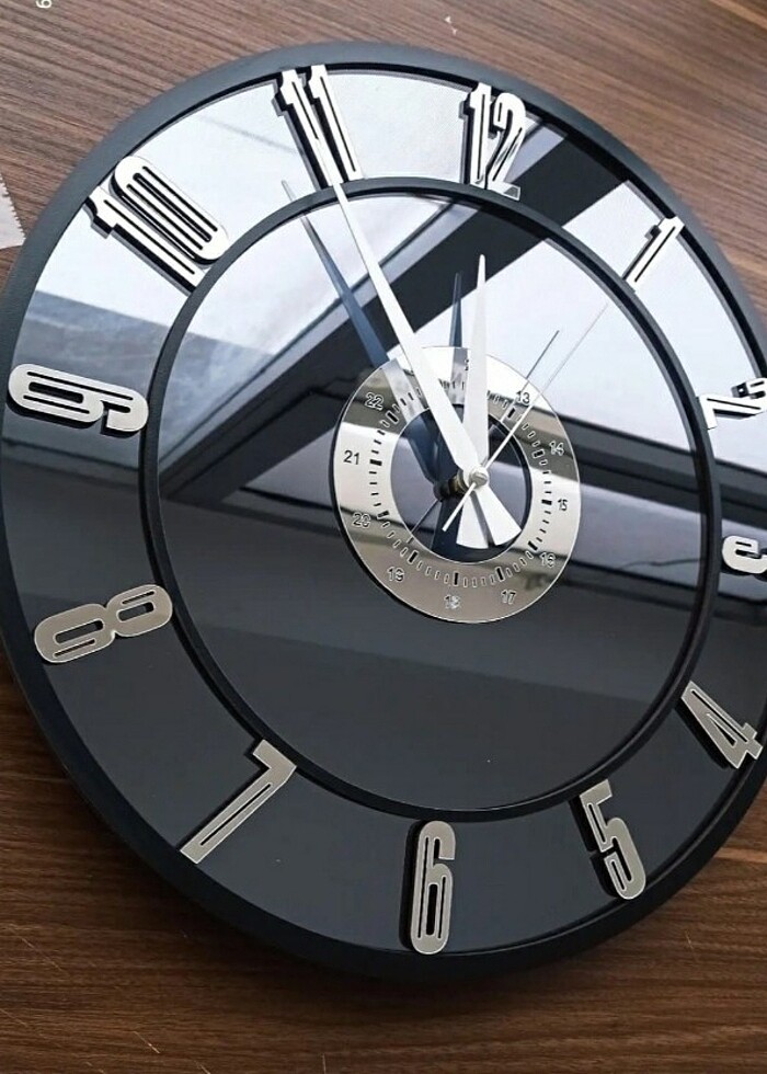 AYNALI DUVAR SAATİ 25 CM - Görsel 4