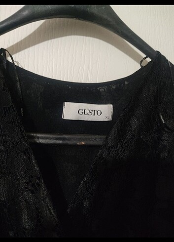 xl Beden siyah Renk Gusto Dantel Elbise 